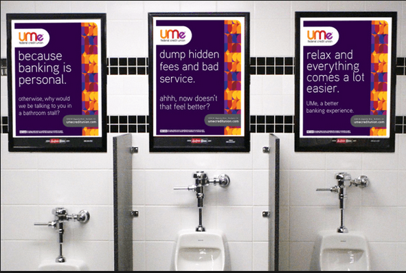 restroom advertising